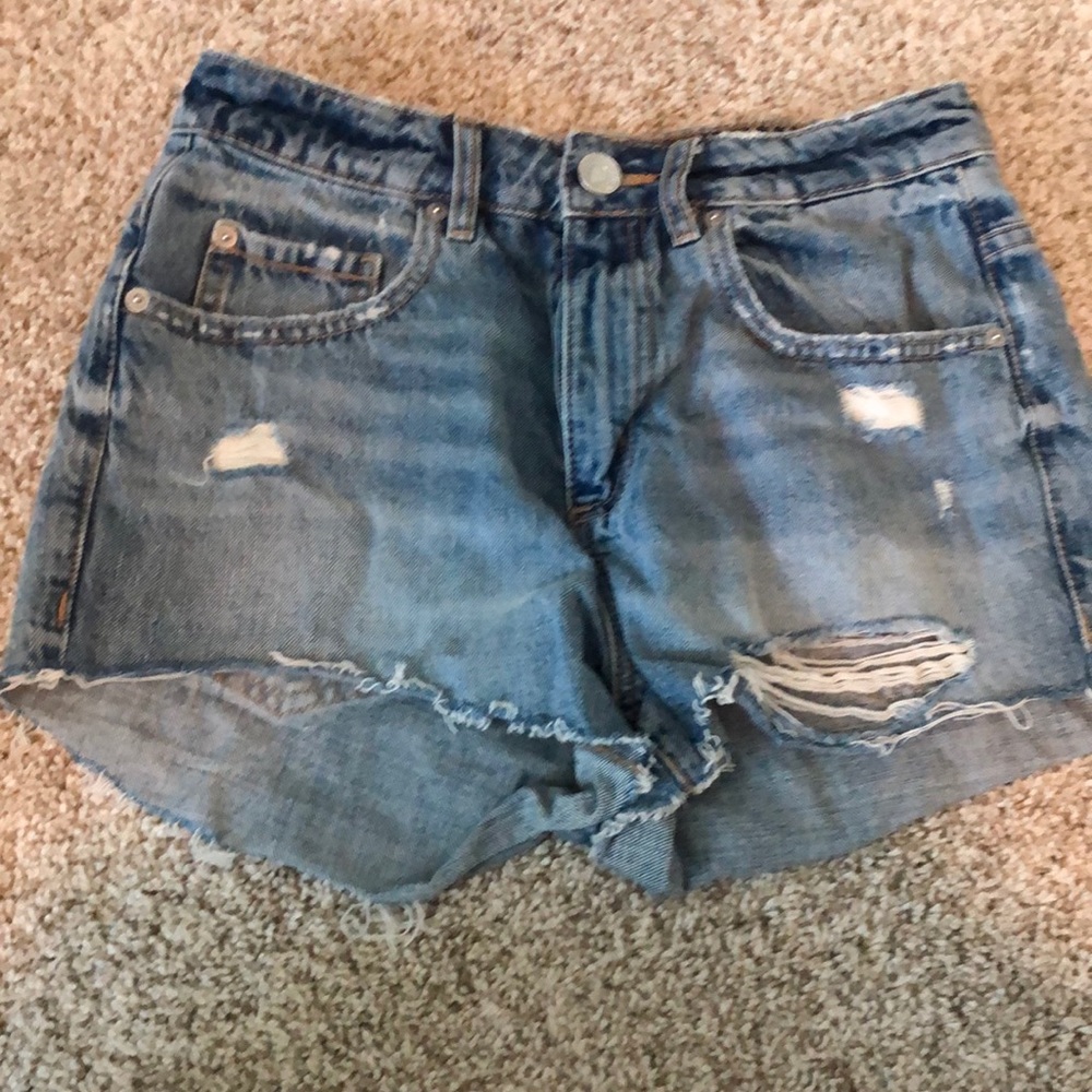 blue jean shorts
